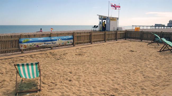 Bognor Regis beach on the beach